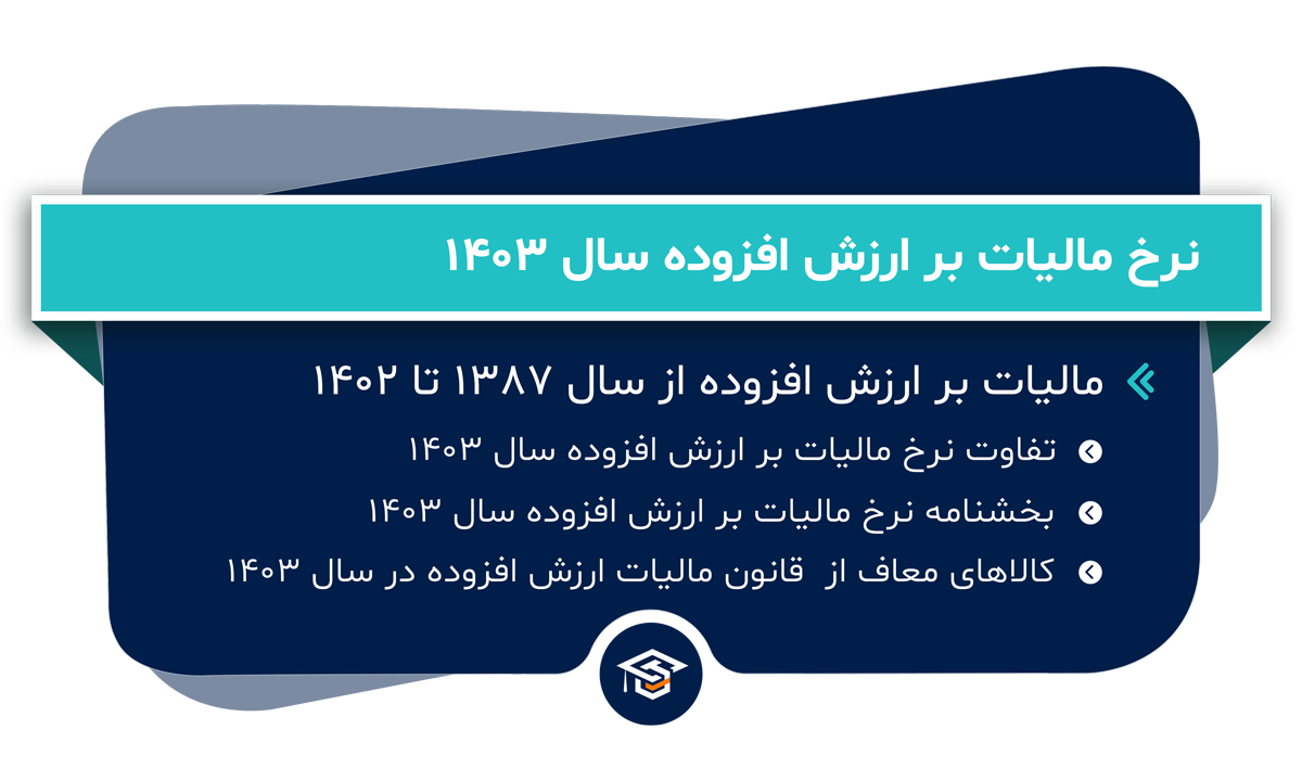 نرخ مالیات بر ارزش افزوده سال 1403